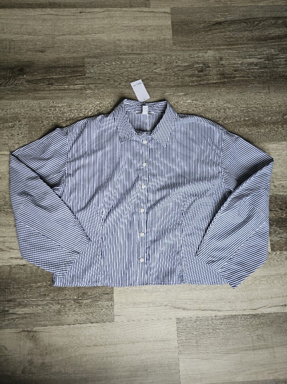 New NINE WEST JEANS Shirt with Tags, Blue and White Stripes, Size XL - Picture 14 of 16
